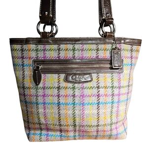 Coach Penelope Tattersall Tweed Tote